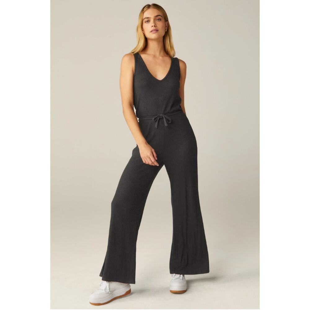 Beyond Yoga Jetsetter Black Ribbed Jumpsuit
